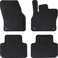 Syfax Alfombrilla de Coche 4 pcs Negro Goma