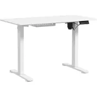 StarTech.com Escritorio - Altura ajustable eléctricamente - 120 x 60 cm - Estructura de metal - Tablero de madera - Diseño moderno - Blanco