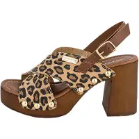 Les tropéziennes Sandalias 'Paloma – Ledersandalen mit Absatz' beige