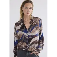 Summum Woman Blouse Swirl Print Multicolour Talla: 38 | Manga Larga Outlet | Mujer