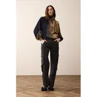 Summum Woman Bow Tie Top Border Print Camel Brown Talla: 34 | Manga Larga Outlet | Mujer | Marrón