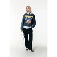 Colourful Rebel Jiby Pintuck Glitter Tape Straight Pants Black Talla: XS | Pantalones Formales Outlet | Mujer | Negro