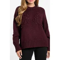 Guess Marciano GUESS Ahlam Crop Cn Embro Regal Plum Heather Talla: XL | Manga Larga Outlet | Mujer | Magenta