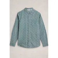 White Stuff Geo Ls Printed Shirt Green Print Talla: S | Camisas Casuales Outlet | Hombre | Verde