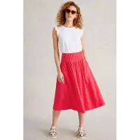White Stuff Charlotte Midi Skirt Dark Pink Talla: 16 PETITE | Faldas Midi Outlet | Mujer | Rosa