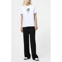 French Connection Rose Logo Peached Graphic Tee Linen White Talla: S | Camisetas de Seda Outlet | Mujer | Blanco