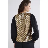 Summum Woman Top Honeycomb Sequins Black Talla: 34 | Manga Larga Outlet | Mujer | Negro