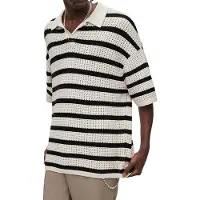 AllSaints Kade Ss Polo Ecru/black Talla: XL | Polos Outlet | Hombre | Marrón