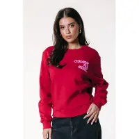 Colourful Rebel Puff Logo Relaxed Sweat Red Talla: XS | Manga Larga Outlet | Mujer | Rojo