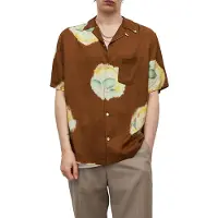 AllSaints Toulon Ss Shirt Brown Talla: L | Camisas Casuales Outlet | Hombre | Marrón