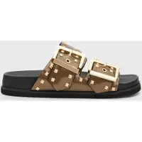 AllSaints Sian Stud Met Sandal Warm Brass Talla: 38 | Chancletas Outlet | Mujer | Marrón