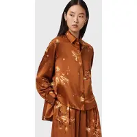 AllSaints Venna Shirt Ania Rust Brown Talla: 4 | Manga Larga Outlet | Mujer | Marrón