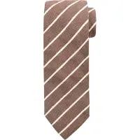 Suitable Corbata Lino Rayas Marrón