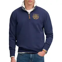 Superdry para hombre. M2014556A Sudadera con media cremallera Gothic Varsity marino (L), Casual, Algodón, outlet 2026.