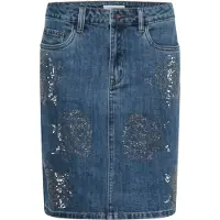 Kaffe Falda 'Castelia' azul denim