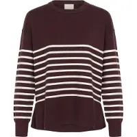 Kaffe Jersey 'Limone' marrón oscuro / blanco