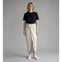 ROTATE para mujer. 116698857 Falda Linno con nudo blanco roto (34), Casual, Fiesta, Poliéster Reciclado, outlet 2026.