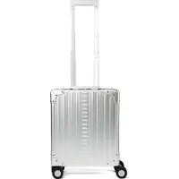 Aleon Maleta de cabina Business de aluminio con 4 ruedas, 42 cm, compartimento para portátil gris