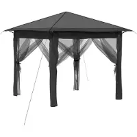 vidaXL : Pérgola con 4 paredes laterales, 2,6 x 2,6 m, color gris claro y antracita
