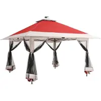 StarTech.com Pabellón pop-up - Tienda de jardín de 4 x 4 metros - Mosquitera integrada - Impermeable - Protección UV - Montaje rápido - Color rojo