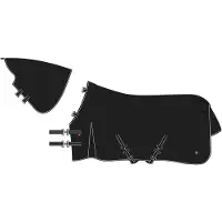 Imperial Riding Manta para montar Imperial, talla 175 - Manta para exteriores IRHBasic con cuello desmontable, modelo verano - color negro