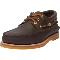 Timberland para hombre. TB0A2QKYW011 Náuticos Crafted de piel marrón (43 W), Plano, Cordones, Casual, Clásico, outlet 2026.
