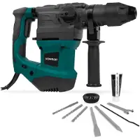 Vonroc Martillo perforador 1800W- 6 Joule - SDS plus - 4 funciones | Incluye taladros y cinceles