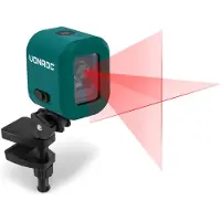 Vonroc Láser de línea cruzada a batería 4V Rojo | Autonivelante - 10 metros de alcance