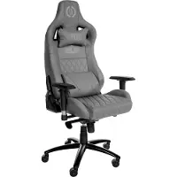 BellaFurn Silla de oficina exclusiva de cuero, diseño ergonómico, con función de ajuste de altura (tipo "trompeta"), estructura de metal. Color: gris