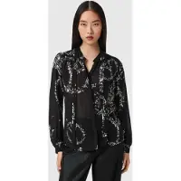 AllSaints Hilda Emb Shirt Flight Black Talla: 12 | Manga Larga Outlet | Mujer | Negro