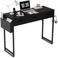 Benza Ibenzoa Escritorio compacto con espacio de almacenamiento multifuncional, color – 100x36x100 cm, solución práctica y que ahorra espacio para trabajar y maquillarse, ideal para espacios pequeños