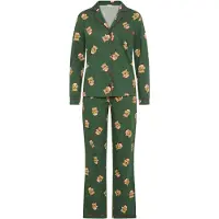 LASCANA Pijama limón / verde oscuro / rojo