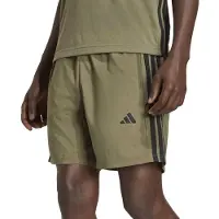 Adidas - Workout Essentials Base 3 Stripes Woven Short - Pantalones cortos size XL - Length: 7'', oliva
