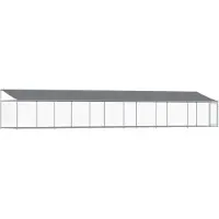 vidaXL - Jaula para perros con techo y puerta, color gris, 12x2x2 metros, acero galvanizado