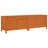 vidaXL Cofre para jardín, color marrón, 198,5 x 50 x 56,5 cm, fabricado en madera maciza de abeto