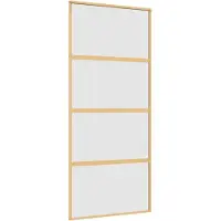 vidaXL Puerta corredera dorada de 90x205 cm, con vidrio ESG esmerilado y marco de aluminio