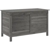 vidaXL Cofre para jardín, color antracita, 99x49,5x58,5 cm, fabricado en madera maciza de abeto
