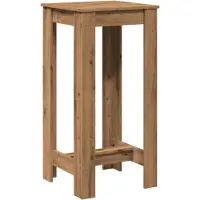 VD Home Furnishing Barra de bar estilo artesanal, roble, 51x50x103,5 cm, material de madera