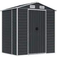 Yiwydaa . Caseta de jardín, color antracita, 191x130x198 cm, acero galvanizado