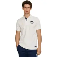 Hackett London para hombre. HM5600229 Polo Flag blanco roto (XXL), Casual, Algodón, Manga corta, outlet 2026.