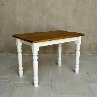 Koma Tools mesa de comedor de pino macizo 70 × 60 cm, blanco/tono roble