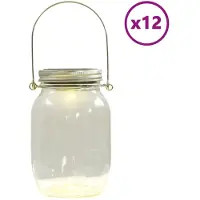 vidaXL : Lámparas solares con diseño de vidrio, juego de 12 unidades, luz blanca cálida