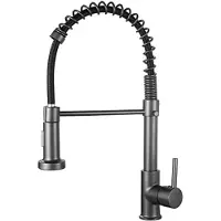OEM Grifo de cocina de montaje en pared con salida superior e inferior – Grifo de pared en color gris