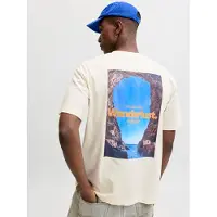 Jack & Jones Camiseta azul oscuro / mostaza / taupe / offwhite