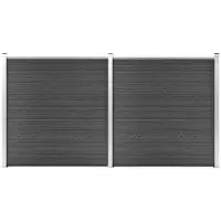 vidaXL , Juego de paneles para valla, material compuesto de madera (WPC), 353 x 186 cm, color