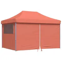 vidaXL : Tienda de campaña plegable tipo pop-up para fiestas, con 4 paneles laterales, color terracota