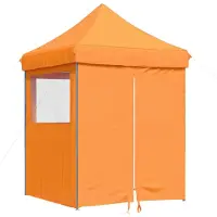 vidaXL Tienda de campaña plegable tipo pop-up para fiestas, con 4 paneles laterales, color naranja