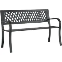 vidaXL Banco de jardín negro, 120 cm, acero