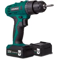 Vonroc Taladro inalámbrico 12V | Incl. 2 baterías y cargador