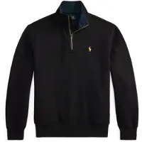 Ralph Lauren para hombre. 710B28291001 Sudadera con media cremallera negra (L), Negro, Casual, Algodón, Manga larga,